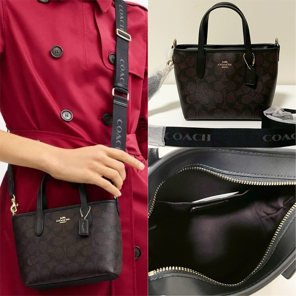 🌟พร้อมส่ง🌟ของแท้💯จากอเมริกา🇺🇸CITY MINI TOTE BAG IN SIGNATURE CANVAS CW032