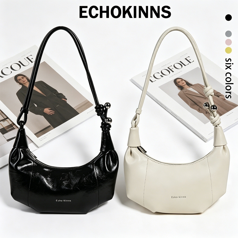 Classic Moon Bag กระเป๋าสะพายข้างผู้หญิงแฟชั่นใหม่ ลำลองเรียบง่าย กระเป๋าสะพายข้าง กระเป๋าทรงครึ่งวงกลม