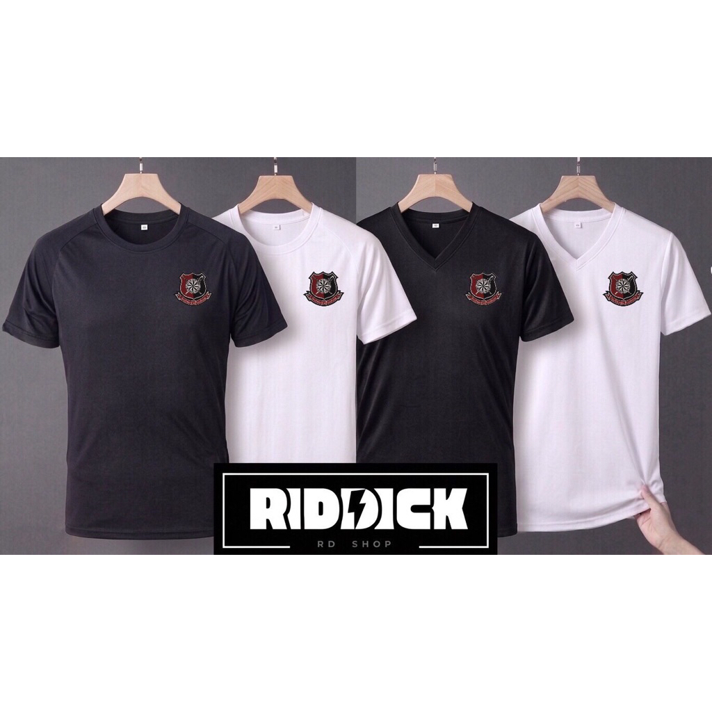 เสื้อยืด/เสื้อซับใน คอกลม/ ผ้าไมโครเรียบ (Polyester) / ตรา รร.นายร้อย