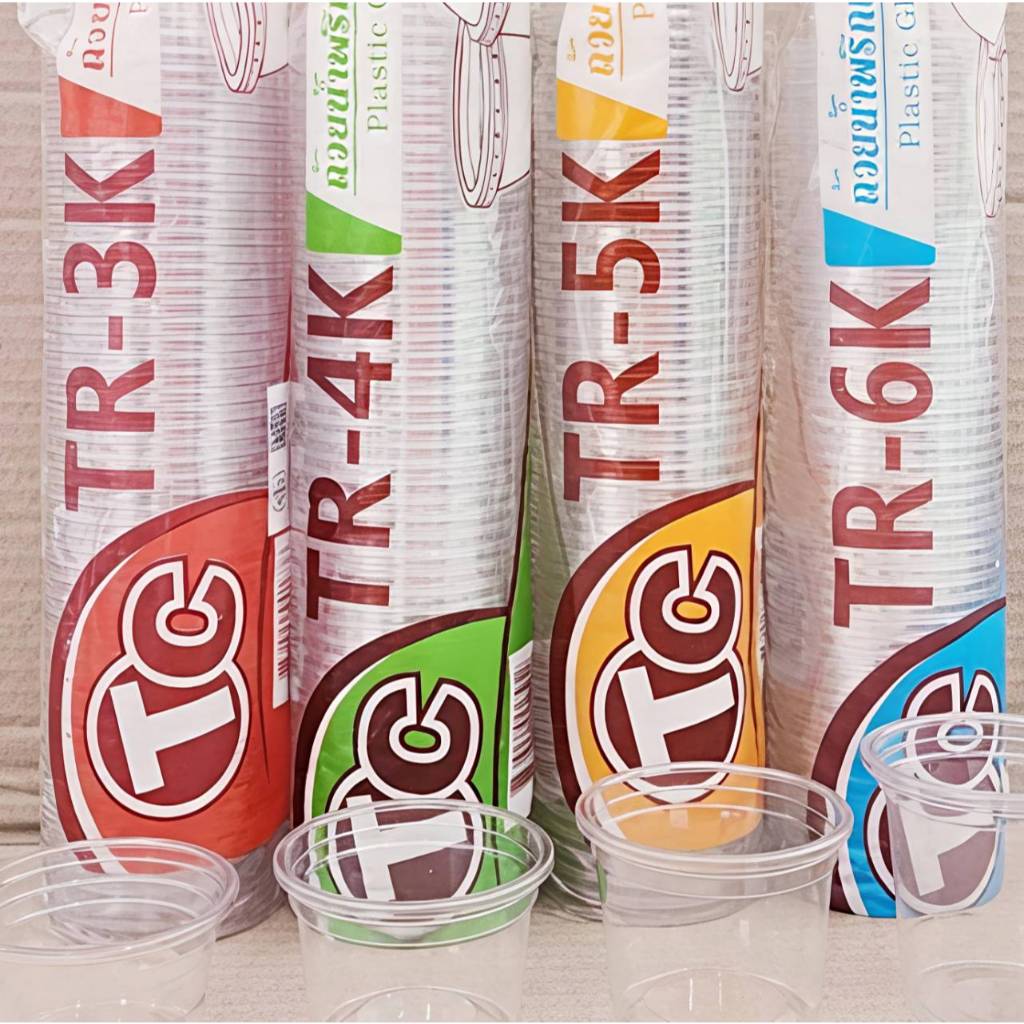 (ชุดละ 5 แพค) ถ้วยน้ำพริก ถ้วยน้ำจิ้ม 3 - 4 - 5 - 6 ออนซ์ ยี่ห้อTC เนื้อแข็งใสปิ๊งไม่แตก แพคละ 50 ใบ
