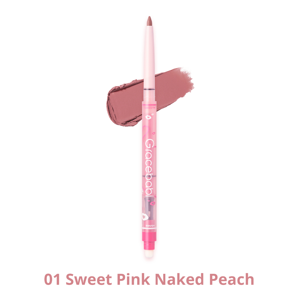 Gracebabi - Matte Lip Liner ดินสอเขียนขอบปากเนื้อแมตต์ 2in1 วาดพร้อมเบลนด์ มีให้เลือก 2 สี รูปที่ 2