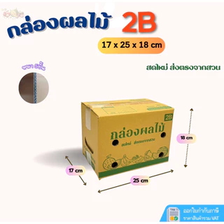 กล่องใส่ผลไม้เบอร์2B(KA-3) เจาะรู ขนาด17x25x18cmแพ็ค10ใบกระดาษKAแกรมแข็งหนาlชั้นรุ่นพิเศษ