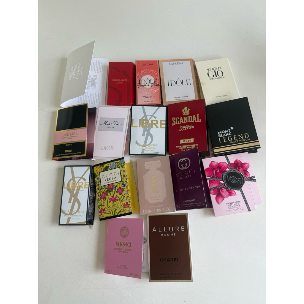 ‼️ของแท้ เคาน์เตอร์ไทยค่ะ‼️vial คละแบรนด์ สำหรับพกพา ขนาด 1 ml,1.2ml,1.5ml,2 ml เลือกกลิ่นเอาน้า