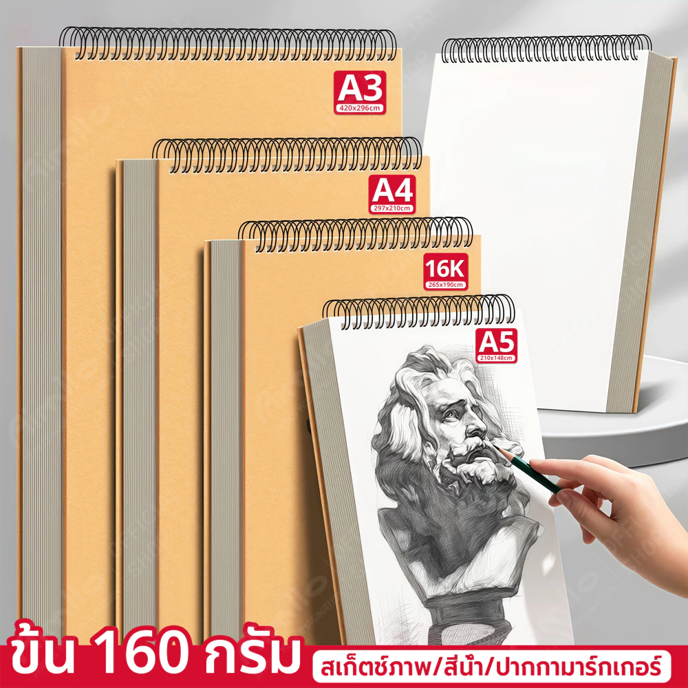 สมุดวาดรูป สมุดสเก็ตภาพ Sketchbook ปกแข็ง A4/A5 กระดาษหนา สมุดไม่มีเส้น กระดาษลอกลาย สมุดวาดภาพ สมุดวาดเขียน ชุดวาดรูป