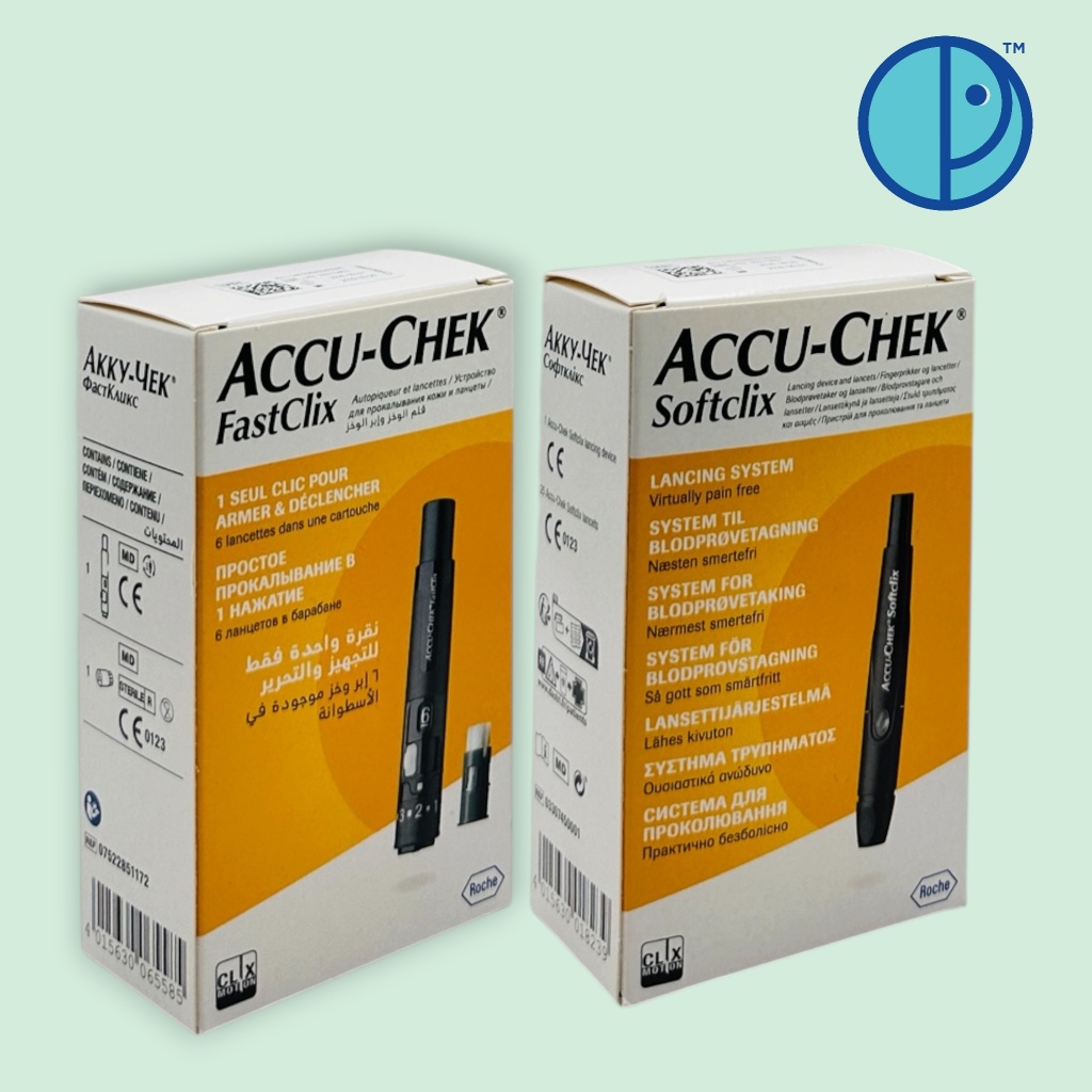 Accu-Chek Softclix & Fastclix แอคคิว-เช็ค ซอฟคลิก และ ฟาสคลิก อุปกรณ์เจาะเลือดและเข็มสำหรับเจาะปลายนิ้ว