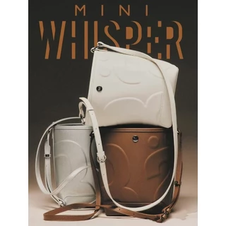กระเป๋าถัง Rally Mini Whisper ลายปั๊มลายนูน หนังPU นุ่ม สะพายข้างได้หลายสไตล์
