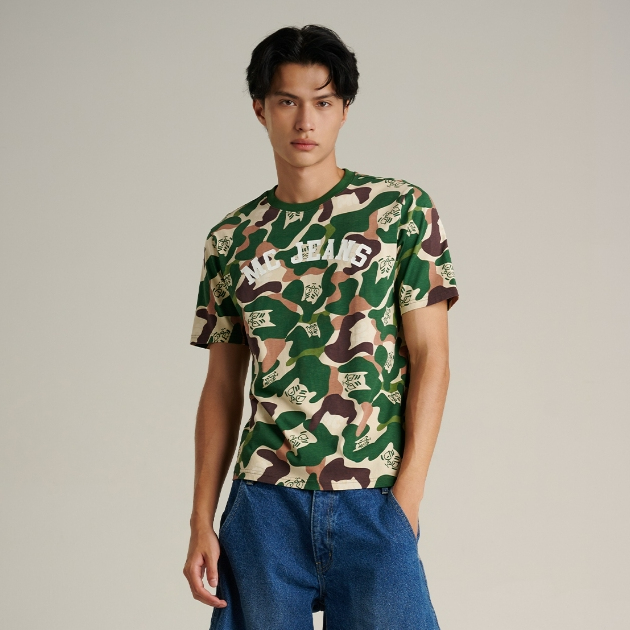 Mc JEANS (แม็คยีนส์) เสื้อยืดผู้ชาย เสื้อยืดแขนสั้น ทรงเรกูลาร์ Regular Fit T-Shirt สีเขียว MTTZC01