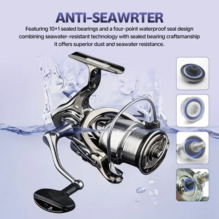 SeaHunter EXIST รอกสปินนิ่ง10+1BB แรงลาก18 กก. 6.3：1 อลูมิเนียม Power Handle รอกตกปลา กันน้ำเค็ม