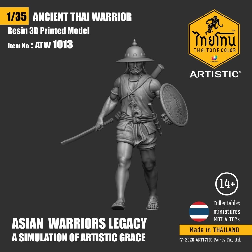 3d โมเดลไทยโทน ชุดทหารโบราณ No : 1013 ขนาด 1/35 Resin 3D สูง 5 cm