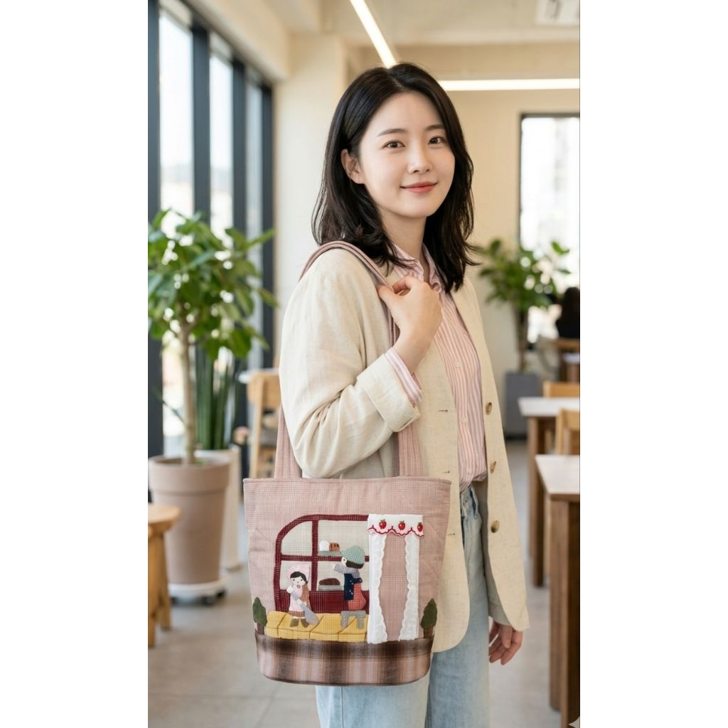 🌷(พรีออร์เดอร์)🌷กระเป๋าสะพายข้างผ้าญี่ปุ่นงานแฮนด์เมด บุใยอย่างดีข้างในมี 1 ช่องซิปผ้าคอตตอนสวยงาม