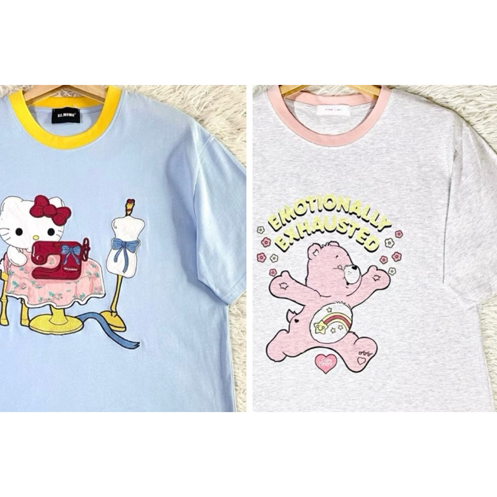 มือ1 งานป้าย เสื้อยืดผ้าคอตตอนนิ่ม งานไฮเอน oversize