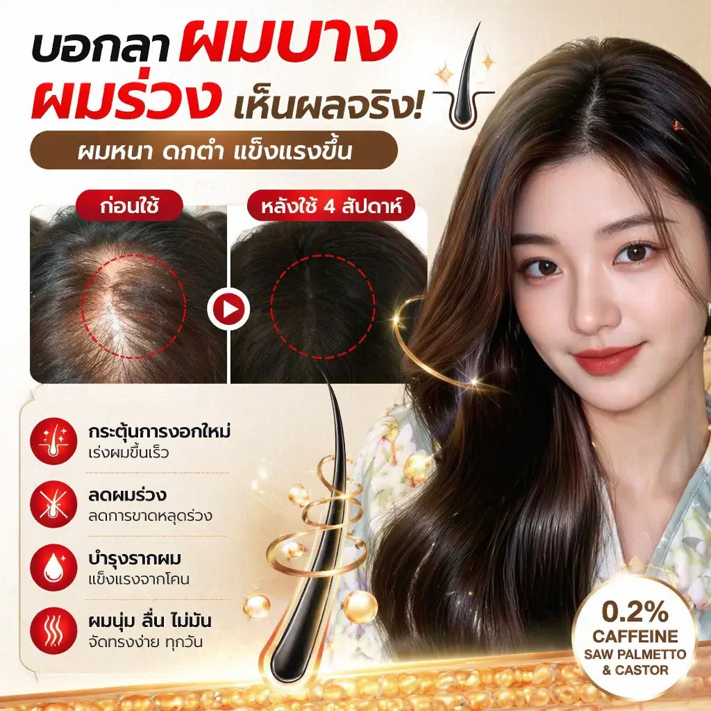 แชมพูขิงนำเข้า 250ml สมุนไพรแก้ผมร่วงปลูกผมบำรุงผม