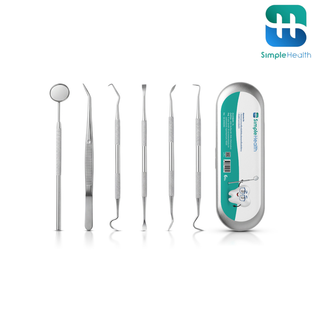 Simple healthcare ชุดขูดหินปูน 6 ชิ้น kit oral tools ขจัดคราบหินปูน คราบชา ใช้งานง่าย