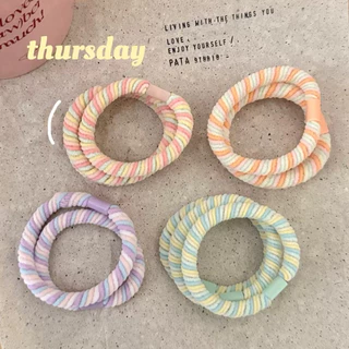 Cute 517 ยางมัดผม ยางรัดผม หนังยางสีหวาน 3 ชิ้น/แพ็ค