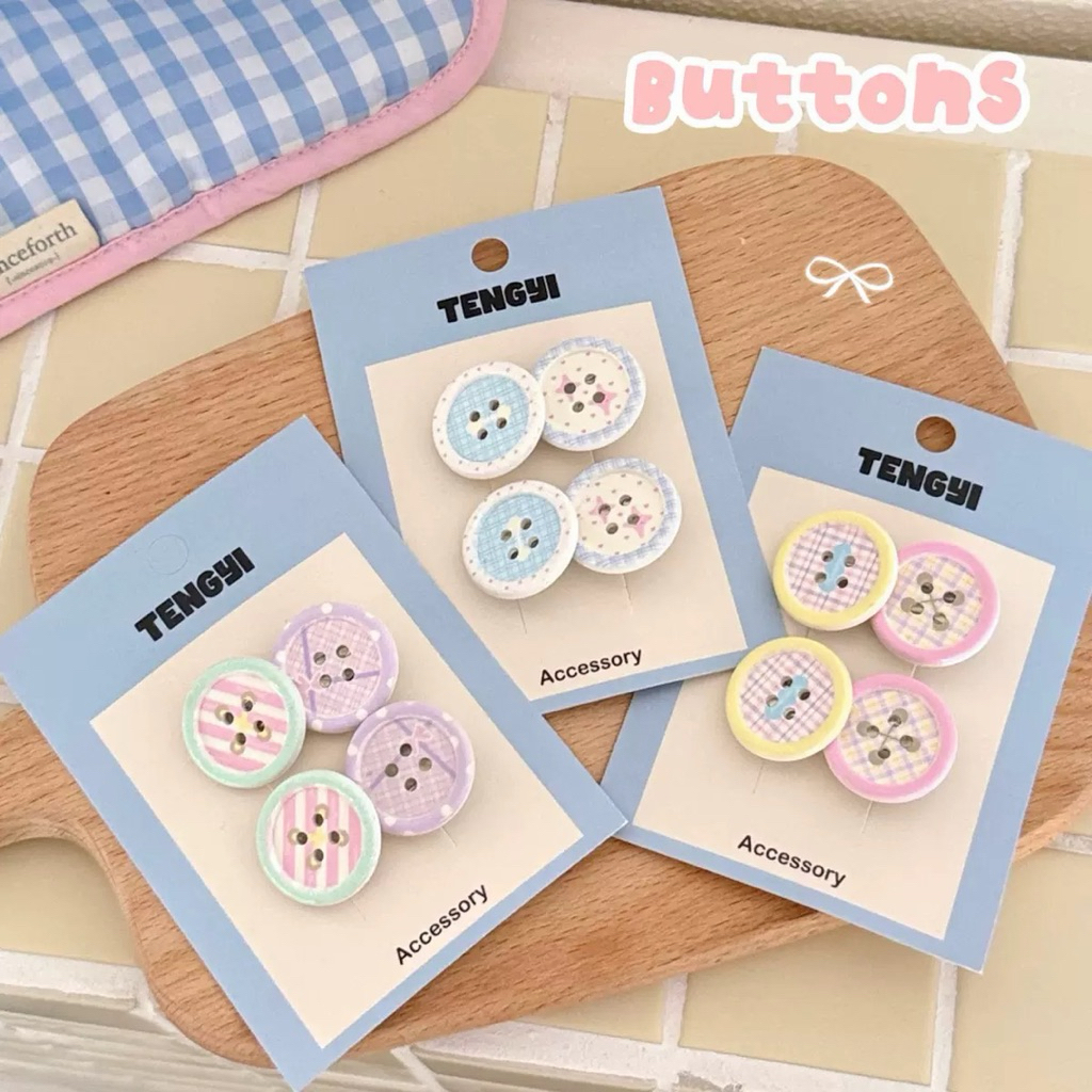 Cute 526 กิ๊บติดผม กิ๊บหนีบผมกระดุม 2 ชิ้น/แพ็ค