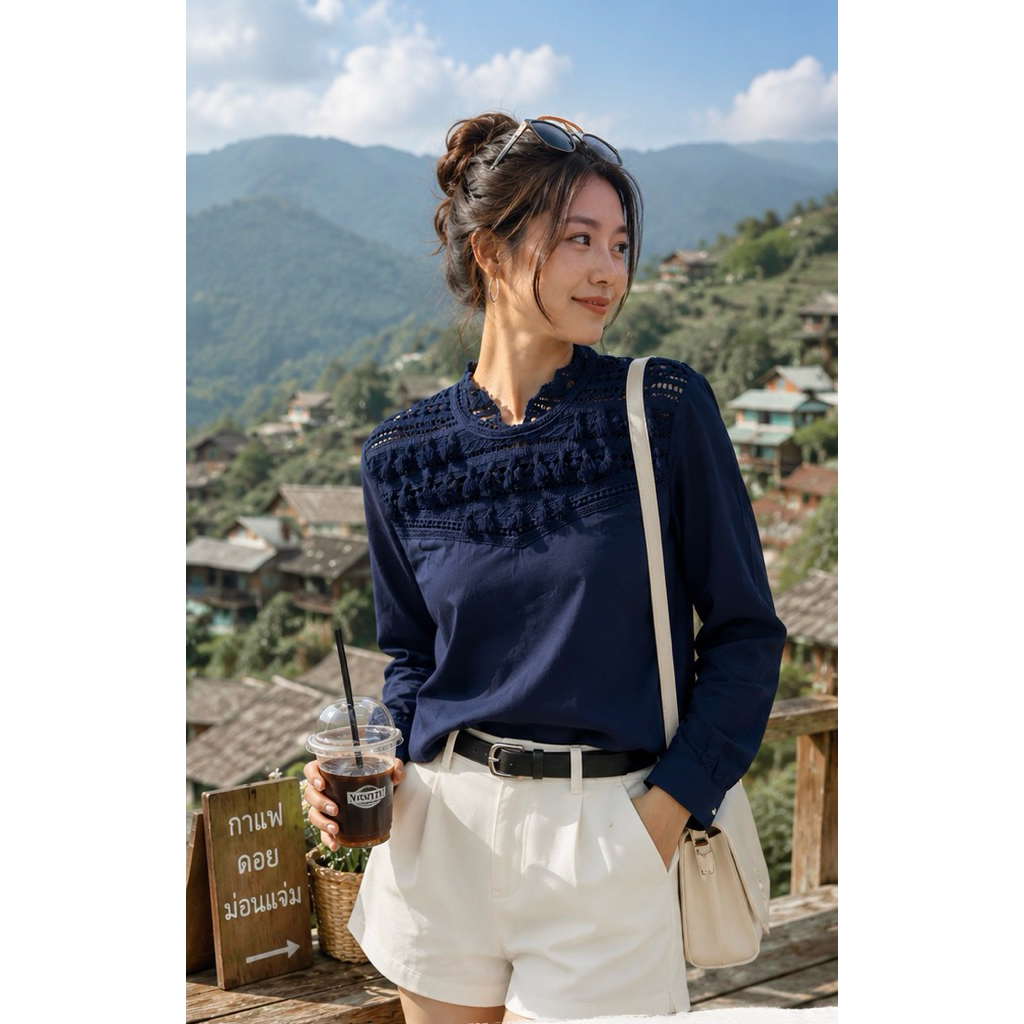เสื้อ Defry01 size L สีกรม