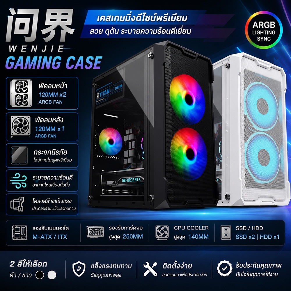 ถามโลกคอมพิวเตอร์เคสเดสก์ท็อป DIY เต็มด้านข้างโปร่งใสกันฝุ่นน้ำระบายความร้อนเมนบอร์ด m-atx เคสขนาดเล็ก