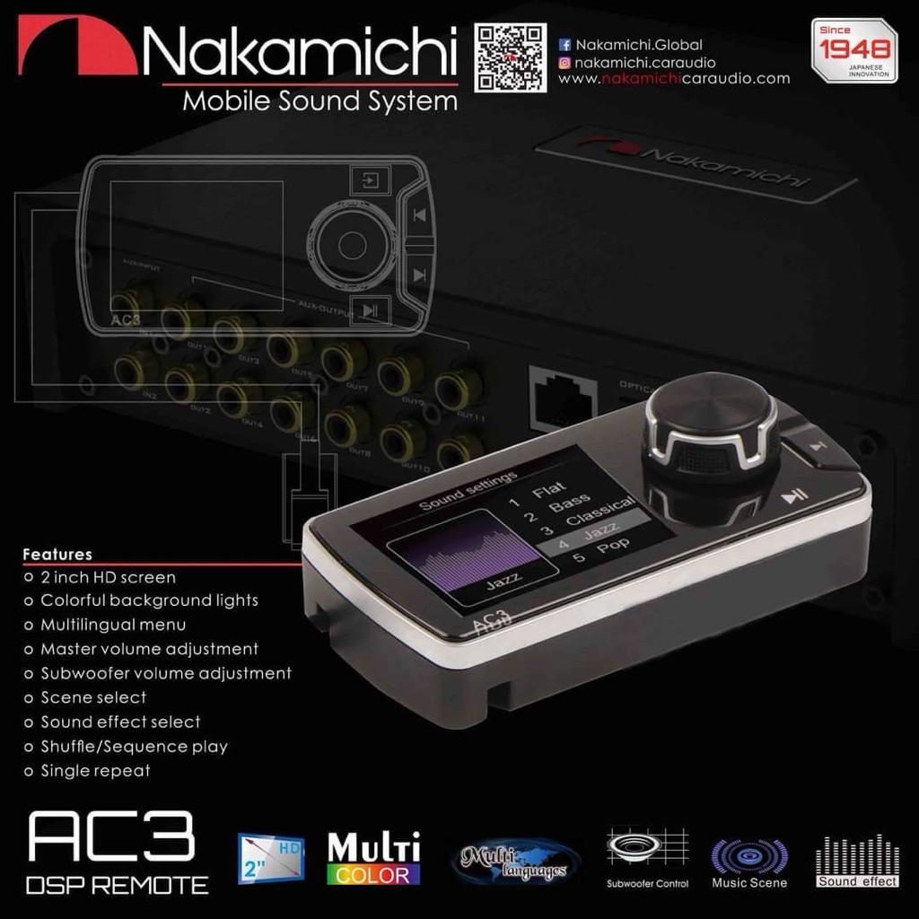 2045บาท จอคอนโทรล สำหรับ DSP NAKAMICHI รุ่น NDSK SERIES สำหรับติดรถยนต์