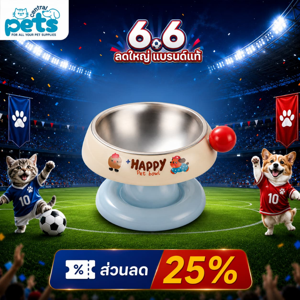 【ลดเหลือ 65】ชามอาหารสัตว์เลี้ยงยกสูง สแตนเลส 304 ฐานกันลื่น ถอดล้างได้ สำหรับสุนัขแมว Pet Bowl