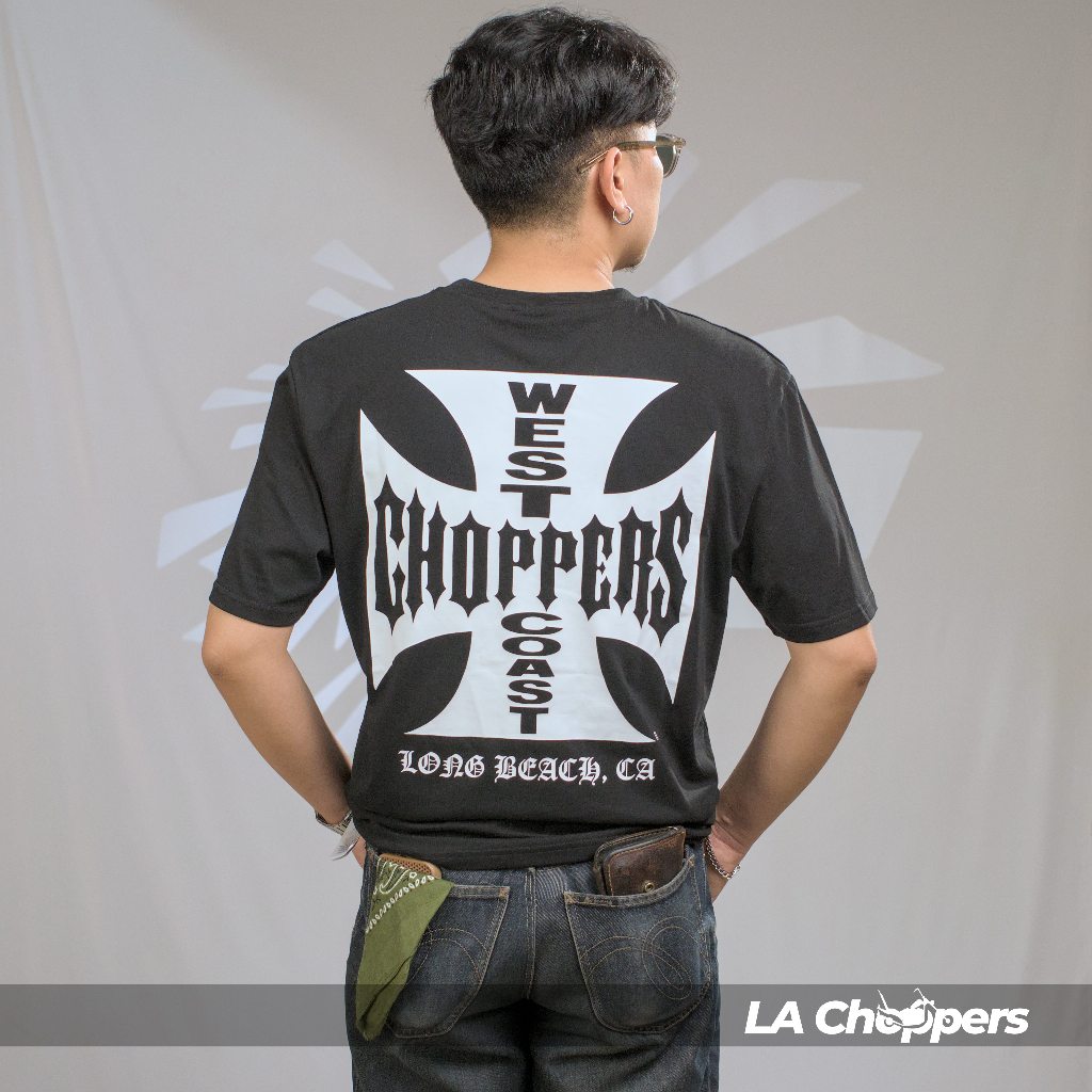 เสื้อยืดแขนสั้น West Coast Choppers รุ่น CLASSIC TEE – BLACK ( Long Beach CA ) ของแท้ 100% นำเข้า​จาก​ USA