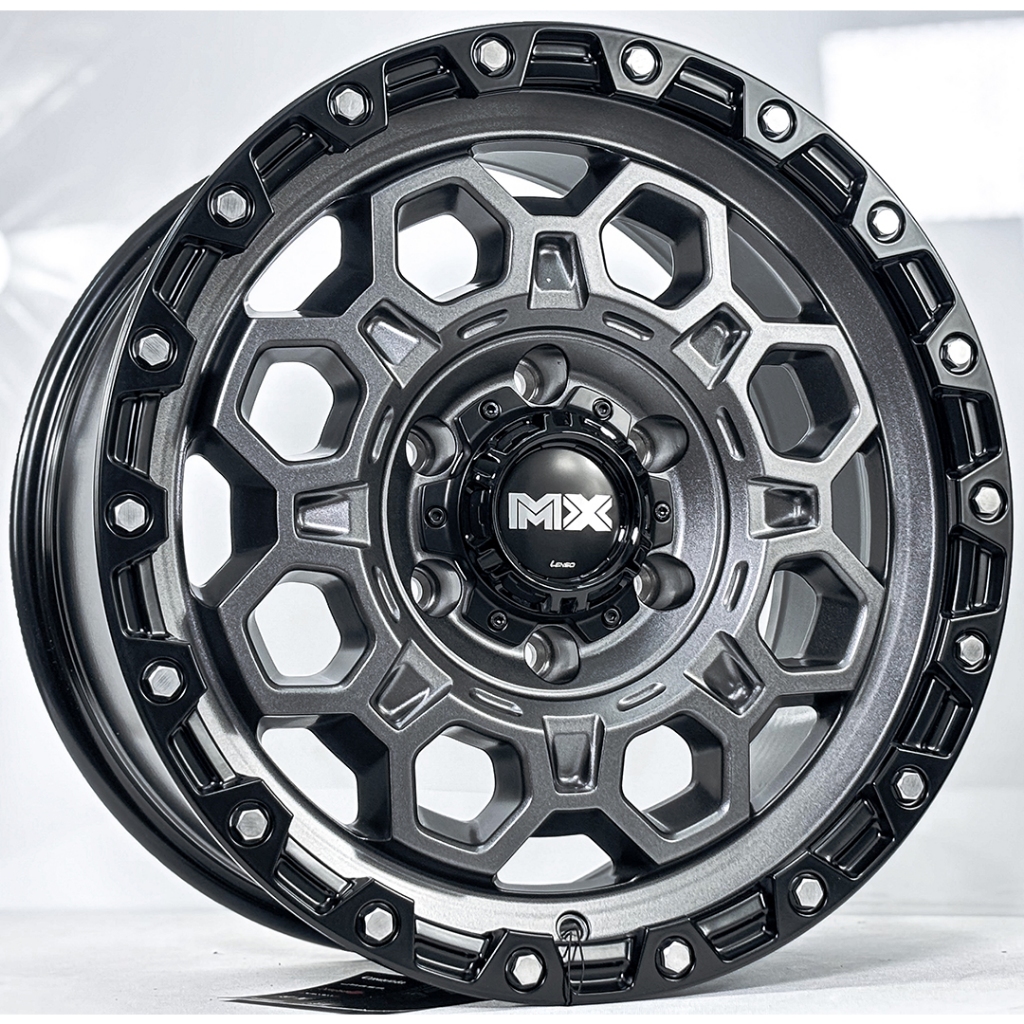 Bánh xe Lenso Max MX Robust cỡ 16 inch 6×139.7 xám viền đen rộng 8 inch Offset0 [23216]
