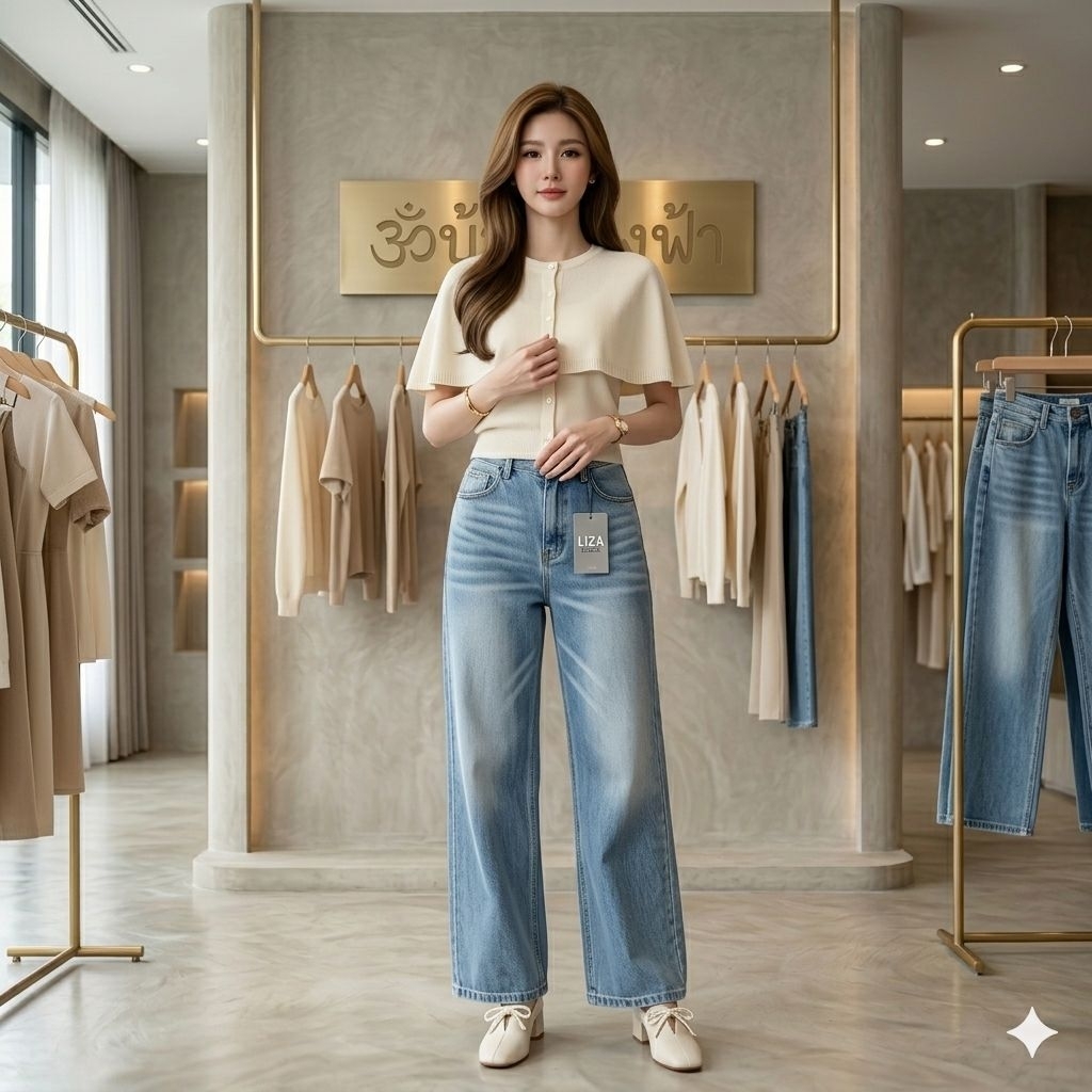 🌟​A04ꔛ ꕤ ˚Liza Studio​ กางเกงยีนส์ผ้าที่คุณรักและคุ้นเคย ไม่ยืด สีอ่อน เฟดสีสวย ขากระบอกเล็ก แมทได้ห