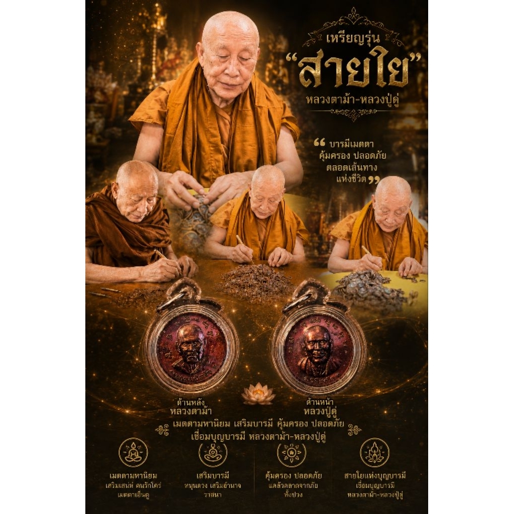 เหรียญ​รุ่น​สาย​ใย​ หลวงตา​ม้า​ หลวงปู่ดู่​