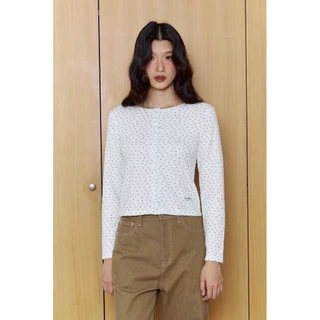 POCKETWOOD - Meadow Top [พร้อมส่ง] เสื้อแขนยาวทอลายดอกไม้เล็ก