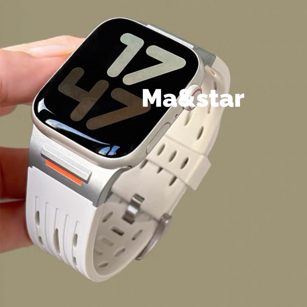 สายยางนาฬิกา  Watch สำหรับ 11/10/ 9/8/7/6/5/4/3/2 SE  size 38/40/41/42(s10)mm 42/44/45/46/49 mmสายซิลิโคน แบบนิ่ม TV