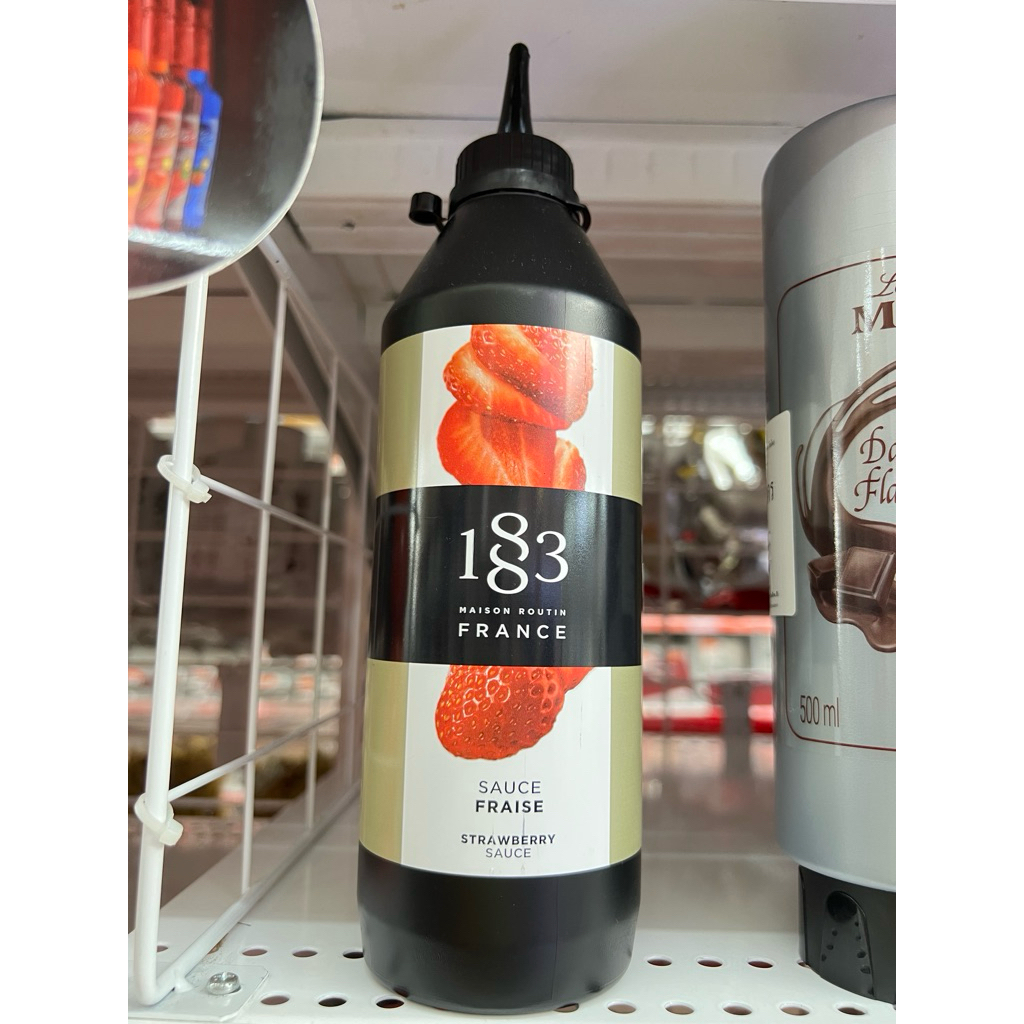 1883 Strawberry Sauce ซอสสตรอเบอร์รี่ 500ml ซอสราดหน้าขนม ท็อปปิ้ง ผลไม้แท้ นำเข้าจากฝรั่งเศส คาเฟ่เ