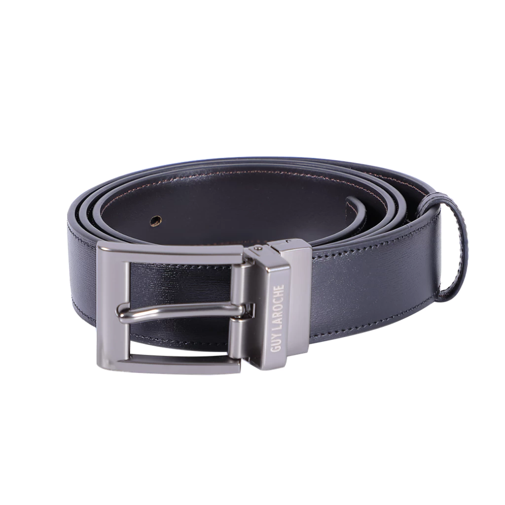 Guy Laroche เข็มขัดหนังผู้ชาย หัวเข็ม สีดำ รุ่น MGB0027PS6BL41