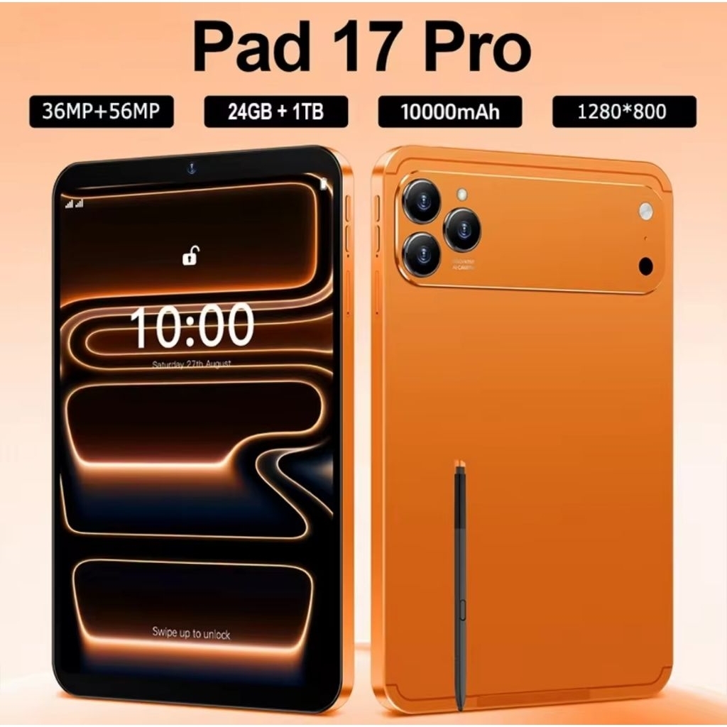 !!แท็บเล็ต tablet Pad 17 Promax Tablet SIM4G/5G+WiFi 24GB+1024GB Android 16