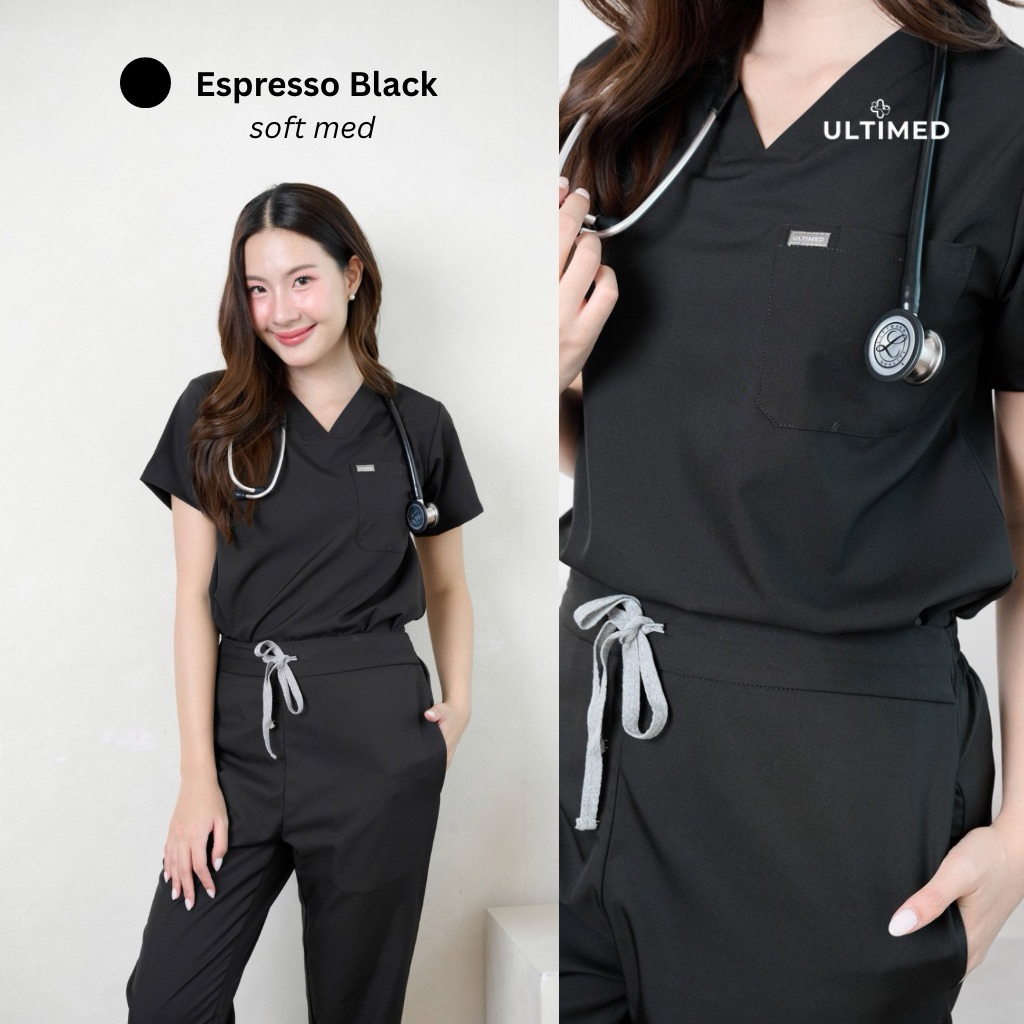 Ultimed | ชุดสครับ สี Espresso รุ่น softmed (เสื้อสครับ)