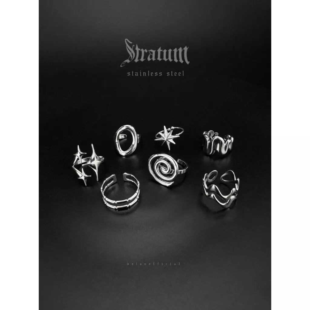 BOLSO แหวน Stainless Stratum Steel