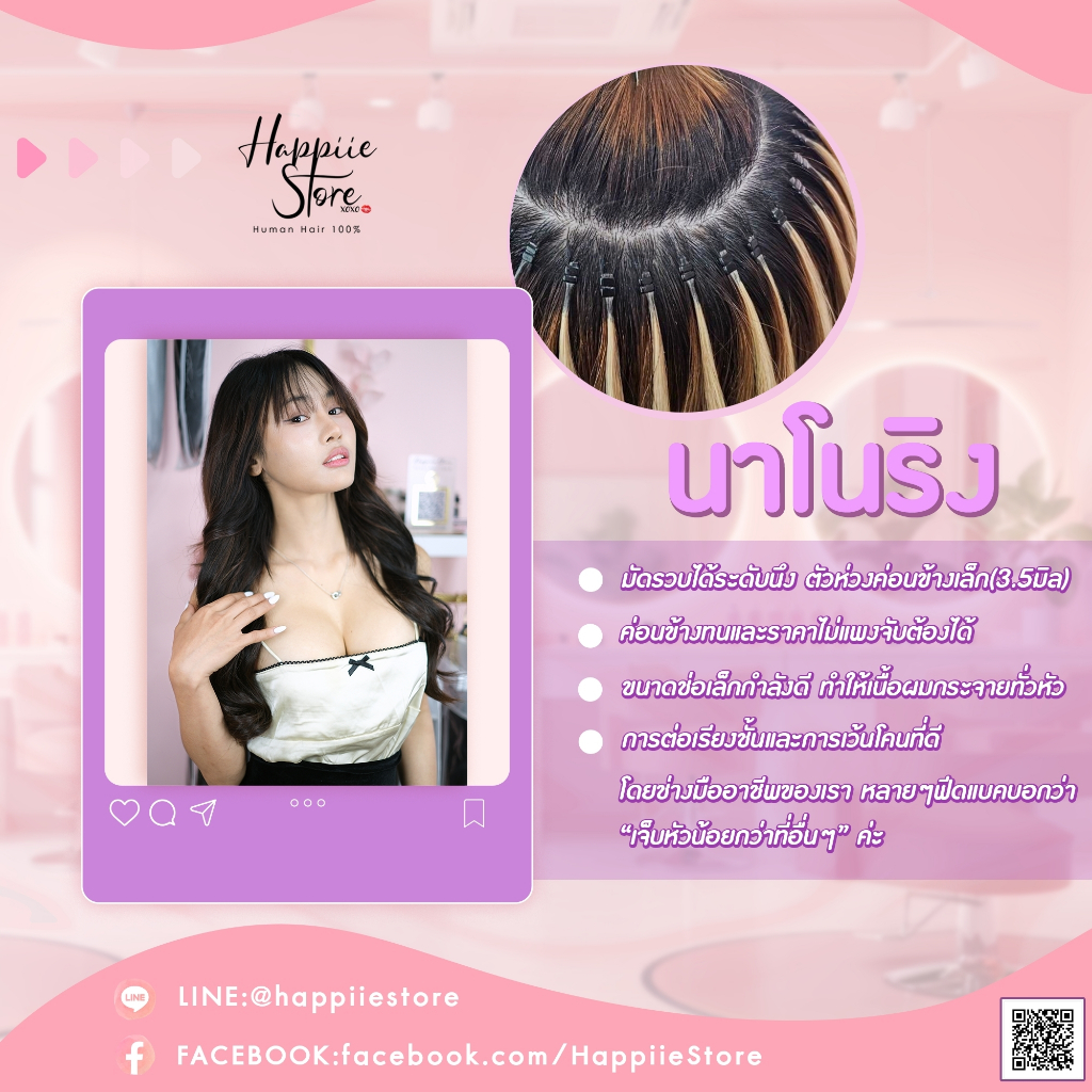 นาโนริง(3.5มิล) ผมต่อแท้จับช่อนาโนริง (Nanoring)