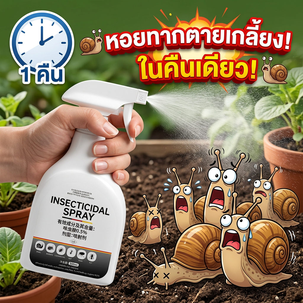 🐌กันได้ ไล่ได้ ฆ่าได้ ครบจบในขวดเดียว! 🚫ไล่หอยทาก ฆ่าหอยทาก ตะขาบ กิ้งกือ หนีหมด ไม่กล้าเข้าใกล้บ้าน! ขนาดใหญ่ 500 มล