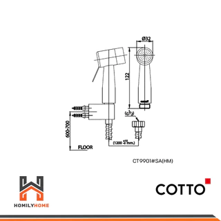 COTTO สายฉีดชำระสแตนเลส รุ่น CT9901#SA(HM) CT9902#SA(HM) CT9914#SA(HM) สายฉีดชำระสีโครเมี่ยม สายชำระ