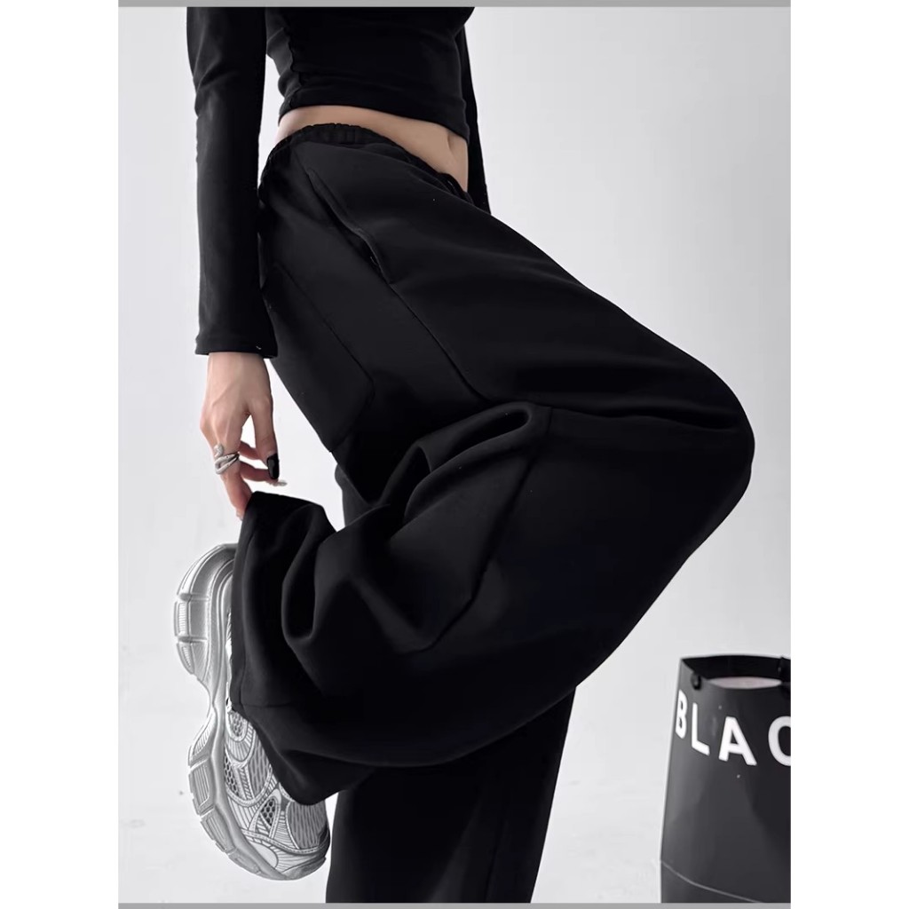 Z.YOOO กางเกงขายาว แมชต์ได้ทุกสไตล์ เรียบง่าย Baggy pants รูปที่ 6