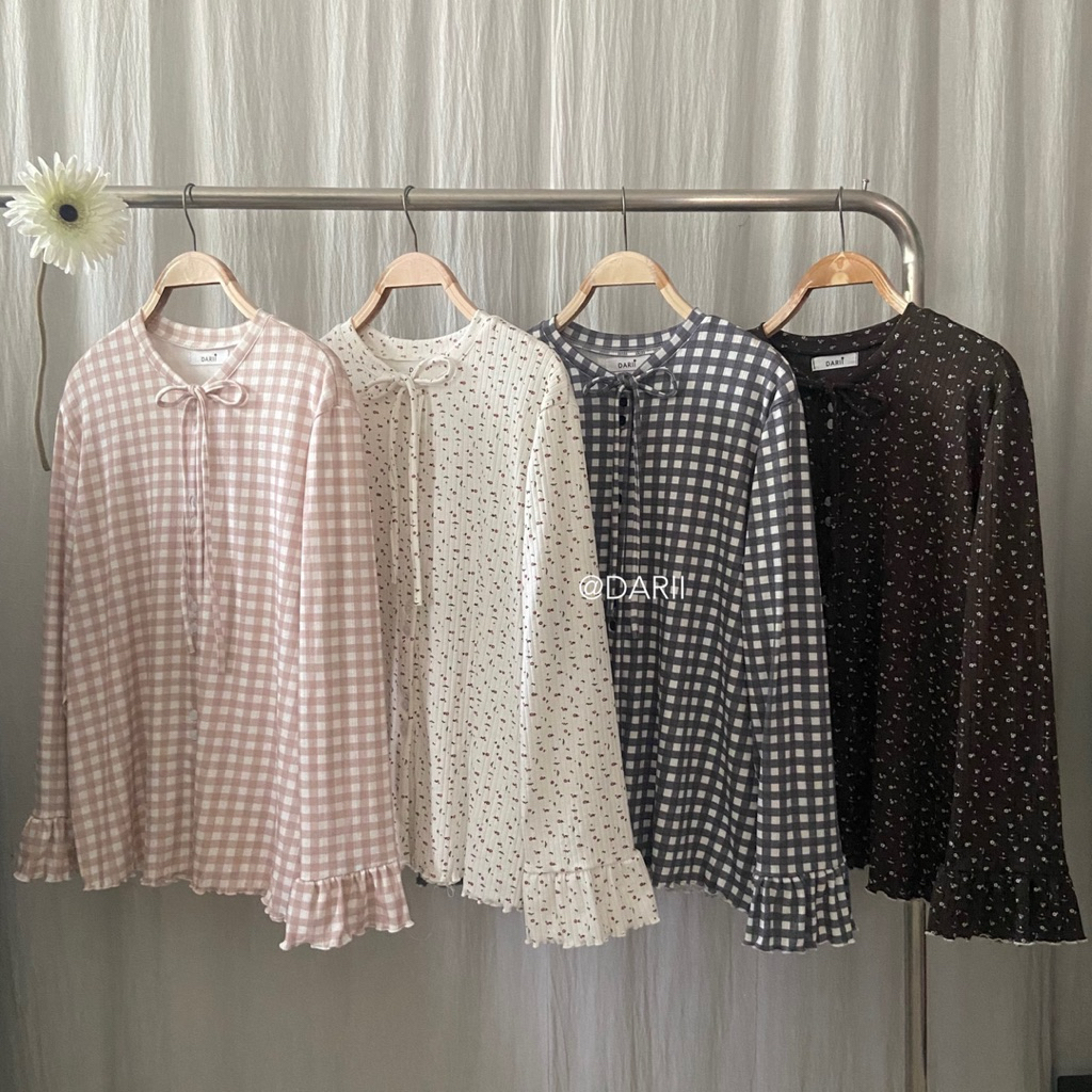 Mila Top | เสื้อแขนระบาย แต่งเชือก กระดุมหน้าใช้งานได้จริง