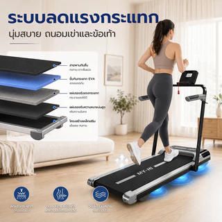 🔥ลู่วิ่งไฟฟ้า T6 ลู่วิ่ง walking pad เอียงอัตโนมัติ 16KM/H ลู่วิ่งไฟฟ้าพับเก็บได้ Fitshow APP เพลงบลูทูธ ปรับความชันได้