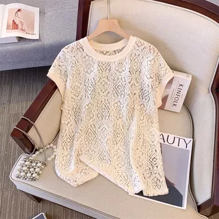Swan shop ชุดเซตลูกไม้สองชิ้น ใส่สบาย ลุคคาเฟ่/เที่ยวทะเล สไตล์เกาหลี