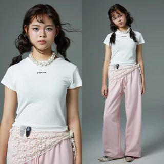 Bemingtop1154(S-4XL) - Suri BabyTee - เสื้อเบบี้ทีทรงเข้ารูปดีเทลโลโก้ BEMING ปักนูน