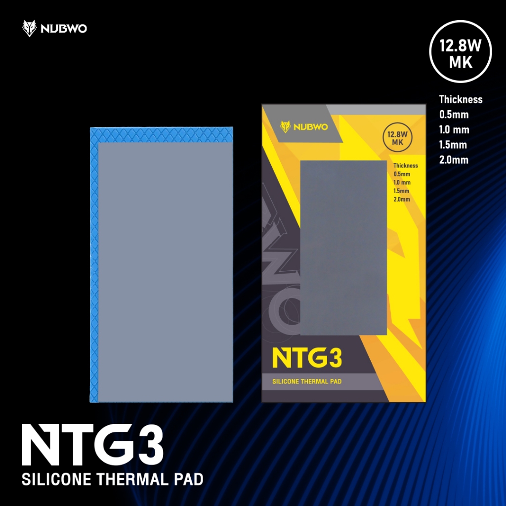Nubwo ซิลิโคนแผ่น Silicone Thermal Pad NTG3 12.8W/mK เกรดพรีเมี่ยม 0.5 1.0 1.5 2.00mm
