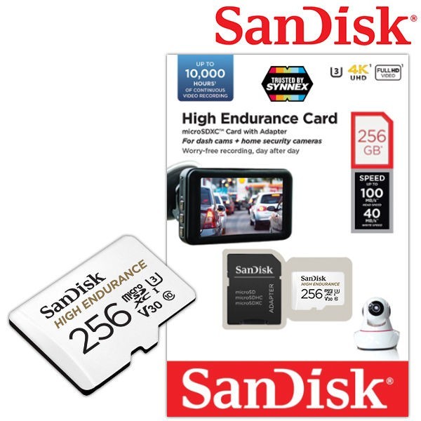ประกัน synnex! SANDISK HIGH ENDURANCE 64 /128 / 256 GB MICRO SD CARD รับประกัน synnex