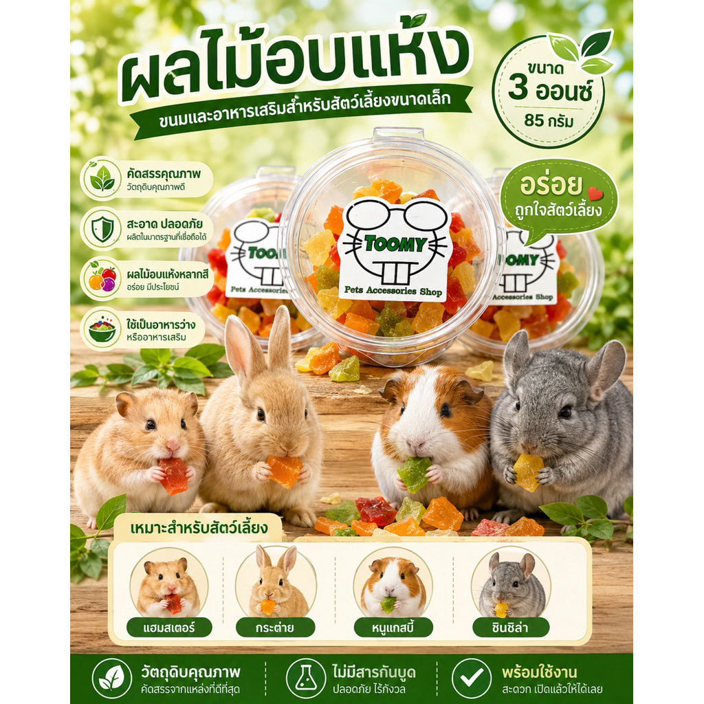 ผลไม้อบแห้ง (ขนาดกระปุก 3 ออนซ์)