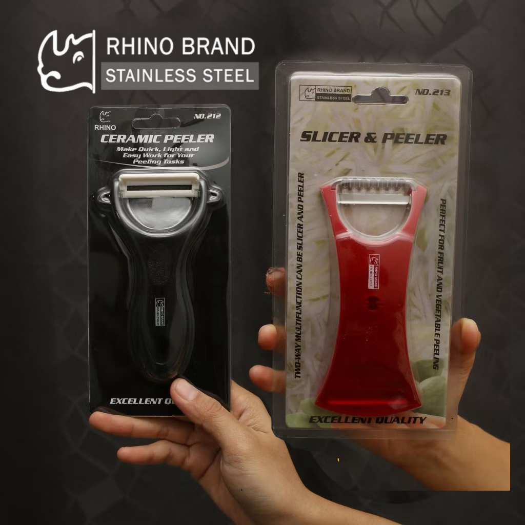 มีด ปอก เปลือก ผลไม้ ขูด เส้น มะละกอ แครอท RHINO & KIWI & DIMOND หลากหลายรุ่น 213 212 217 ของแท้