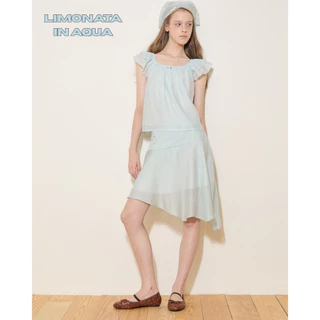 Blingtastic Limonata Skirt กระโปรงชายระบายเฉียง ผ้าพริ้ว มีซับในกระโปรง