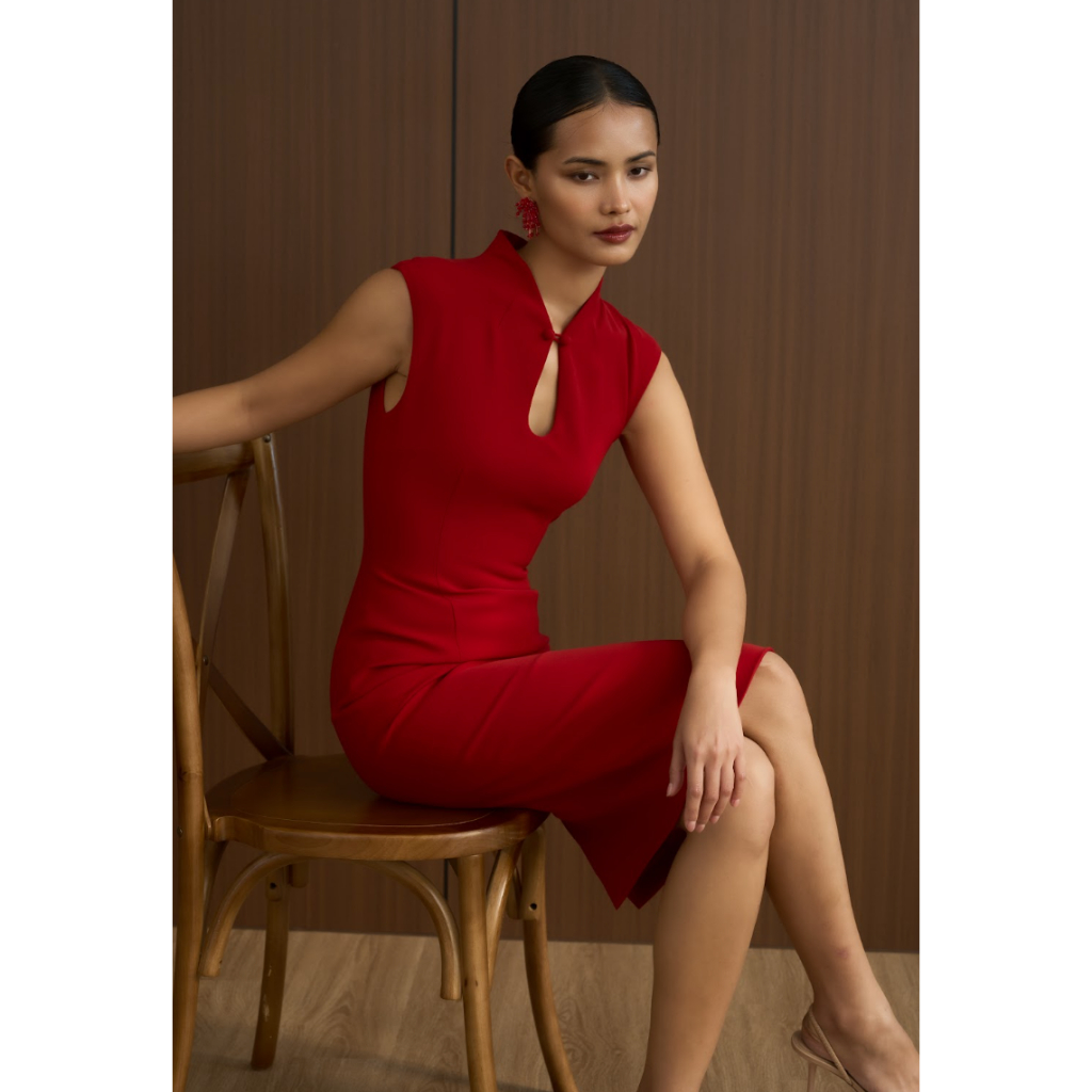 ORCHIDA - Mandarin Collar Dress (Ship Within 2–3 Days)