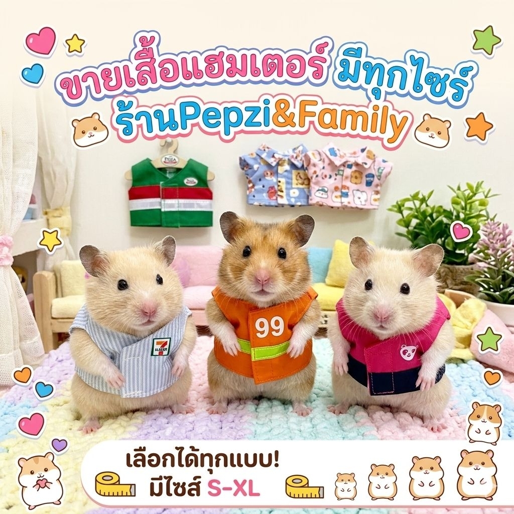 [[[ Pepzi&Family ]]] เสื้อ​พร้อมสายจูง แกสบี้