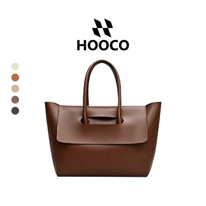 HOOCO กระเป๋า tote bag จุของได้เยอะ หนัง PU คุณภาพดี กระเป๋าผู้หญิง จุของได้เยอะ พร้อมส่งจากกทม